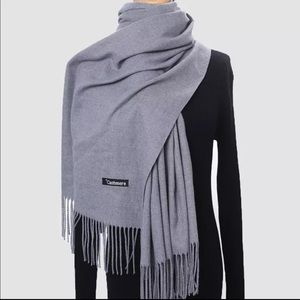 Cashmere Blend Pashmina Scarf Medium Heather Gray